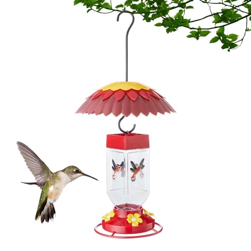 3 Pcs Hummingbird Feeder Umbrellas Rain Cover with Ant Guard, Red | 8" Weather Dome Shade for Hanging Small Bird Feeders Outdoors, Keep Nectar Fresh, 3 Adjustable Metal Hooks - color: Dark Red x3