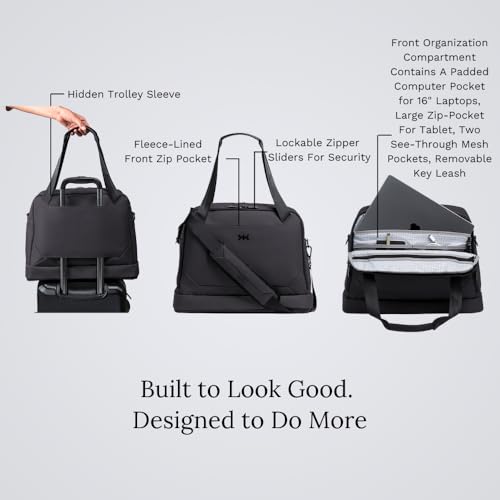 Knack Expandable Metro Duffel Midnight Black | Expands from 26L to 36L to organize whatever your day requires. - color: Midnight Black, style: Metro Duffel