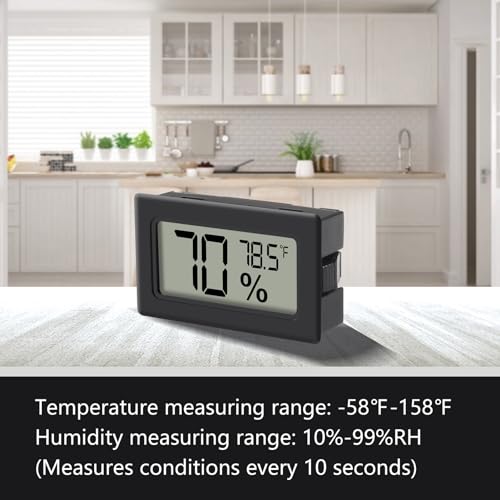 12 Pack Mini Hygrometer Indoor Humidity Meter Hygrometer Thermometers Humidity Meters Gauge Hygrometer Mini Digital Thermometer Hygrometer with Fahrenheit (℉) for Humidors, Greenhouse, Garden - color: 12PCS