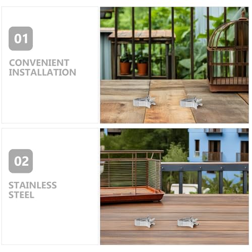 SHINEOFI Parrot Vegetable Food Clips Fixed Clamp Stainless Steel 3pcs Sturdy and Practical with Simple Structure for Bird Cage Feeding for Cockatiel and Finch