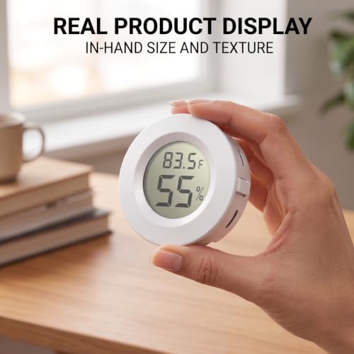 Weewooday 20 Pcs Mini Hygrometer Thermometer Digital LCD Monitor Indoor/Outdoor Room Humidity Meter Temperature Gauge for Greenhouse Garden Reptile Incubator Cellar ℉/℃ (White) - size: White