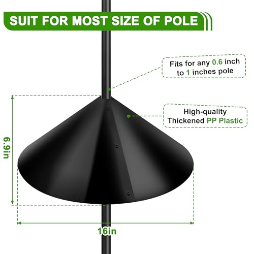 Wide Squirrel Baffle for Bird Feeder Pole,Anti Squirrel Guard Stopper,Against Climbing Squirrels,2Pack