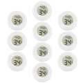 10-Pack Mini Thermometer Hygrometer, Small Digital Electronic Temperature Humidity Meters Gauge Indoor LCD Display for Greenhouse, Garden, Cellar, Fridge, Mason Jar(White)