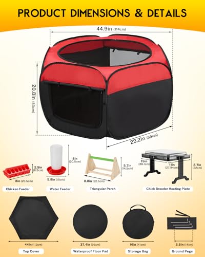 Magicfly Brooder Box for Chicks Starter Kit with 15 x 11 Inch Heating Plate | Chicken Brooder Tent with Chicken Perch, Feeder & Waterer, Holds Up to 15 Chicks, Duck, Quail - color: Complete Starter Kit(Heating Plate Included)
