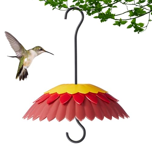 8" Weather Rain Guard Cover for Hanging Bird Feeders Ant Moat Red | Hummingbird Feeder Umbrella Dome Ballfe, Attract Wild Birds & Anti Sun/Rain/Snow/Ants 3 Adjustable Hooks, - color: Dark Red
