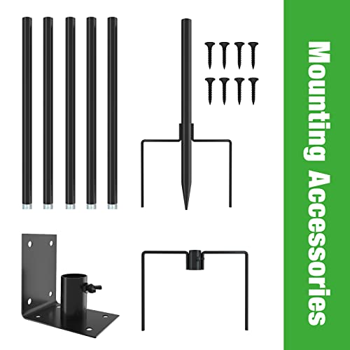 ERYTLLY Bird House Pole Mount Kit 96 Inch - Adjustable Hummingbird Bird Feeder Post Support Rod Universal Stand Set with 5 Prongs for Outdoor, Yard, Garden Decor, Black - size: 96 in with Mount Kit