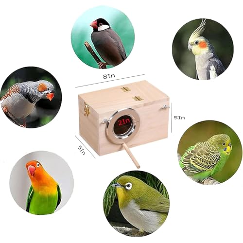 Parakeet Nesting Box, Bird Nest Breeding Box Cage Wood House for Finch Lovebirds Cockatiel Budgie Conure Parrot, 8'' X 5'' X 5'' - size: Small: 8" x 5" x 5"