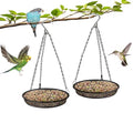 2 Pack Metal Mesh Platform Bird Feeders | Attracts Birds, Hanging for Garden & Yard
