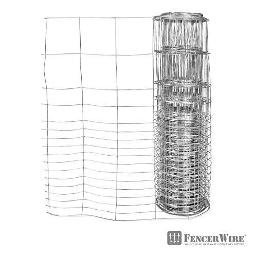 Fencer Wire Rabbit Guard Fence, 16 Gauge Galvanized Welded Wire Fence for Preventing Rabbits, Dogs, Cats, Chickens, and Other Small Animals from Damaging The Garden (24 in. x 50 ft.) - size: 24 in. x 50 ft., style: Galvanized Welded