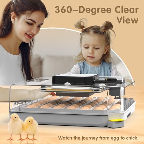 Incubators for Hatching Eggs Egg Incubator for Lab Home Farm with Automatic Egg Turning for Chicken, Ducks, Goose, Quail 48 Eggs - size: 48 eggs