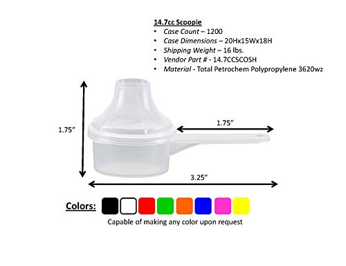 Measuring Scoop & Funnel - No Cap Open Spoon 1-Pack 15cc | Universal open design measuring spoon, Built-in funnel neck pour spout, Quick access cup for coffee powders and baking - size: 15 cc | 1 tbsp | 1/2 fl oz. | 15 mL