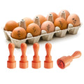 AHANDMAKER 5 Styles Wooden Rubber Egg Stamp Small Mini Flowers Stamp Unique Designs for Easter Egg Decoration DIY Making Scrapbooking Card Stamping Crafting - style: Flowers