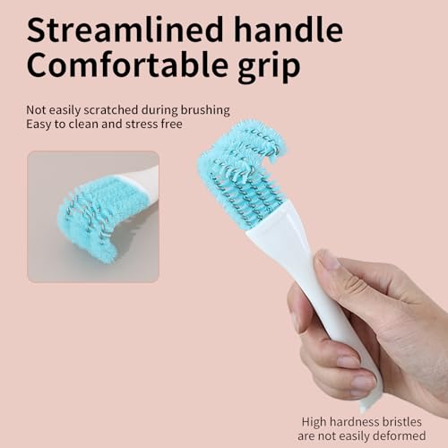 Stainless Steel Bird Cage Cleaner with Long Handle - Dual Head Brush & Scraper for Parrot Cages, Perch Cleaning Tool–Durable Cage Cleaning Tool & Accessory (1, Blue)