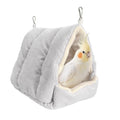 Bird Nest, Winter Warm Bird House and Bird Bed for Cage with Soft Plush Hanging Hammock & Hut Tent, Hideaway Sleeping Nest for Budgies, Parakeets, Cockatiels (Grey) - color: Grey