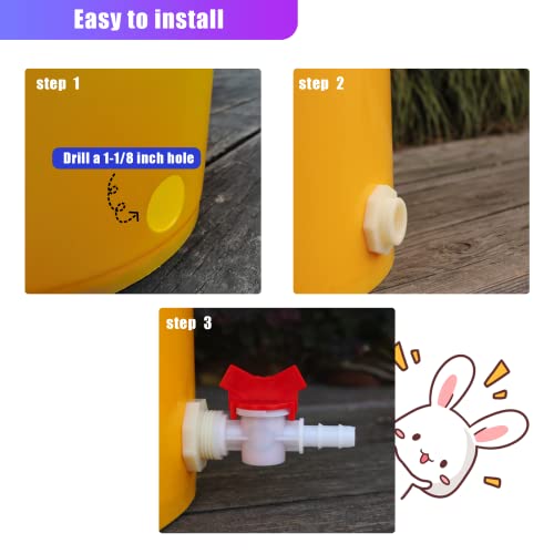 Rabbit Watering Kit with 6 Nipple Drinkers, 5/16" Hose & G1/2" Adapter | Automatic rabbit watering kit, 6 nipple drinkers,5/16" hose, barb fittings G1/2" connector, bucket connector, watering system