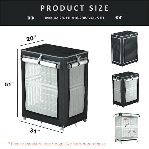 Large Bird Cage Cover - 600D Cage Covers for Night, Good Night Bird Cage Cover for Large Birdcage,Good Night for Cats, Mink, Totoro, Parakeet, Parrot and Small Animals ,Indoors or Outdoors (XL) - size: X-Large