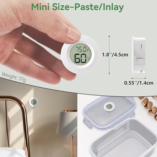Atogou 3-Pack Mini Hygrometer & Thermometer, Indoor Digital Humidity Meter | ℉/℃, Outdoor Gauge Temperature for Home, Office, Reptile, Car, Greenhouse, Lab, Terrarium, Cellar.. A01 White - color: White 3-pack