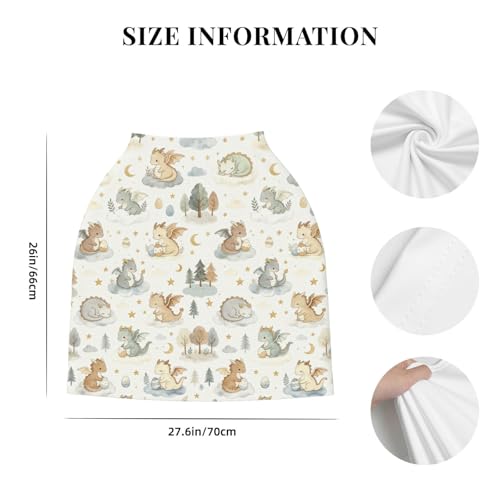 Cute Dragon Print Baby Car Seat Covers Shower Gift, Stretchy Infant Carseat Cover for Boys and Girls - color: cute dragon
