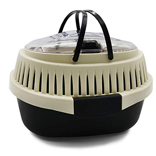 Black Travel Small Animals Hamster Hedgehog Guinea Pig Cage Carrier for Hamsters Hedgehogs Ferret Bird Parrot Guinea Pig Travel Carrier Cage with Handle Breathable Small Animal Guinea Pig Cage Carrier - color: Black