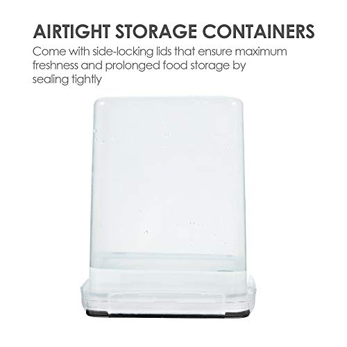 Vtopmart 5.2L Flour Sugar Storage Containers, 4 PCS, Black | For Bulk Flour and Sugar Storage, Airtight Seal, Multiple Sizes, BPA Free, Food Grade Material, Dishwasher Safe (Not Lids) - color: Black, size: 5.2L