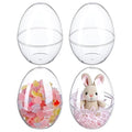 Kisangel 4Pcs 4.7 Inches Large Clear Easter Eggs - Empty Fillable Plastic Eggs for Easter Party Basket Stuffer Wedding Baby Shower Christmas Decoration