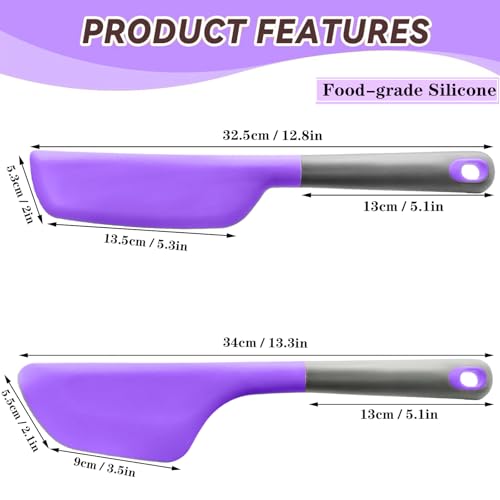 Silicone Omelette Spatula Turner, Flip Fold Omelet Turner, 13Inch | Flexible Egg Flip Tool for Non-stick Pans, Heat Resistant omelette flipper for Kitchen Omelet Pancake Crepes,purple - color: Purple