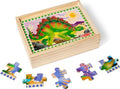 Melissa & Doug 4‑in‑1 Wooden Dinosaur Jigsaw Puzzle Set, 48 Pieces with Storage Box, Toddler Puzzle Toy for Kids Ages 3+ - FSC Certified - style: Dinosaurs