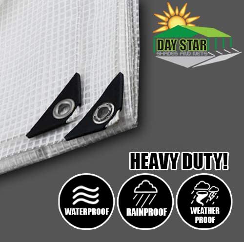 Heavy Duty Clear Canopy Top 6' x 10' Premium Sun Shade Tarp Finished Size 5.6 'x 9.6'' - size: 6'x10'