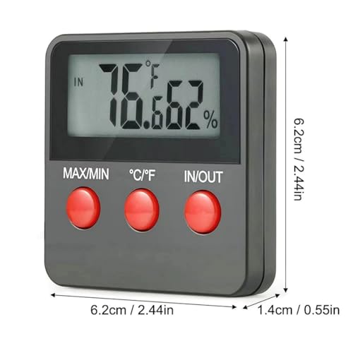 Electronic Temp Humidity Meter with with LCD Display -50~70°C Digital Thermo-Hygrometer Tabletop Holder Design for Home