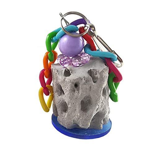 2Pcs Bird Calcium Teeth Grinding Chew Treats Bird Beak Grinding Stone Toy for Parrot Parakeet Cockatiel Chinchilla Rabbit Gerbil Mouse Hamster