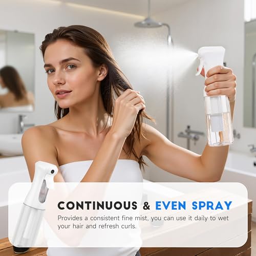Continuous Spray Bottle for Hair Ultra Fine Mist Sprayer 3 Pack 10.1 OZ | Continuous Hair Spray Bottles Refillable Water Mister Sprayer for Hairstyling, Plants, Pets, Skincare,Salons,Barber,Cleaning - color: Pink Purple White, size: (3-Pack)-10.1 Oz