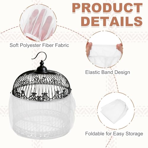 Bird Cage Seed Catcher, Bird Cage Net Cover Seeds Guard, Universal Birdcage Accessories, White, Circumference 59.1"-78.7", Height 13.8" for Parrot Cockatiel Enclosures - color: White, size: Circumference 59.1"-78.7", height 13.8"