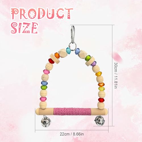 Bird Swings Toys for Parrot Parakeets – Natural Hanging Chew Toy for Conures, Budgerigars, Finches, Lovebirds, Parrots and Small Moderate-Sized Birds