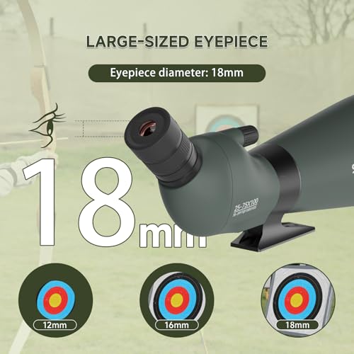SVBONY SV28 100mm Spotting Scope for Target Shooting, 25-75x Spotter Scope | Long Range Viewing for Bird Watching, Stargazing, Clearly at 300 Yards, FMC HD Optics with Soft Carry Case & Phone Adapter - style: 25-75x100
