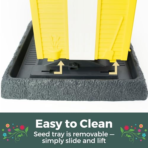 North States Village Collection - Fiesta Yellow Cottage Bird Feeder: Hanging Bird Feeder for Outdoors, Holds 5 Pounds of Seed - color: Fiesta Yellow