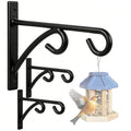 2Pcs Outdoor Bird Feeder Hanger Hooks, 8 Inch Heavy Duty Metal Rust-Resistant Bird Feeder Bracket for Hanging Flower Baskets, Wind Chimes, Bird Feeders, Planters & Lights - color: black-2pcs