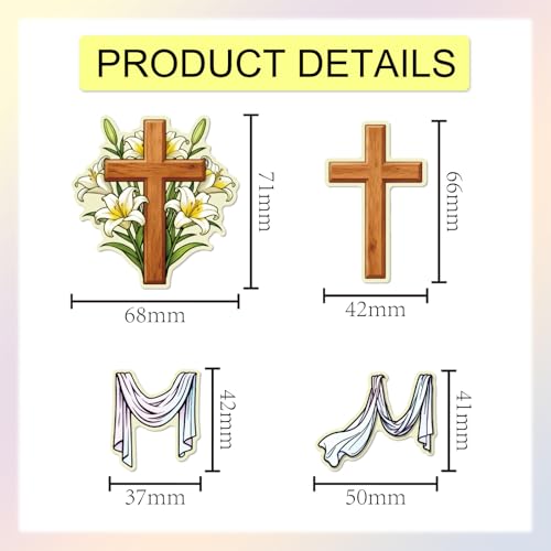 GLOBLELAND Easter Cross Clear Stamps and Metal Die Cuts Spring Flower Transparent Stamp Lily Lace Trim Cutting Dies for Card Making Embossing Scrapbooking - style: Easter Lily Cross