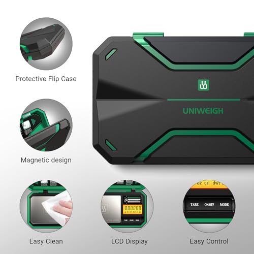 Digital Pocket Scale Precision 200g/0.01g Scale Grams Ounces | Mini Jewelry Scale, Coins Scale with 50g Cal Weights for Gold/Silver/Gems/Food,(Battery Included)-Green - color: Green