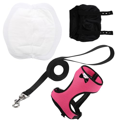 Adjustable Chicken Harness Diaper (5.4ft Leash) – Breathable & Washable Secure Training for Hens, Ducks & Chicks | Outdoor Walking & Discipline Solution Pink - color: Pink, size: Large