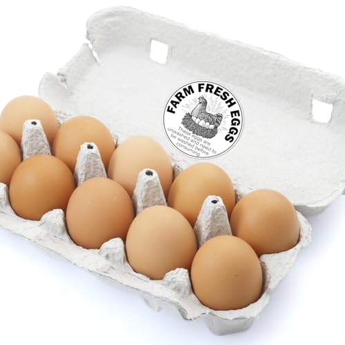 500 Pcs 2 inch Farm Fresh Eggs Carton Stickers Unwashed Eggs Labels for Self Adhesive Bulk Chicken Quail Egg Packaging Sign Decal Egg Carton Labeling - color: Farm Fresh Eggs B