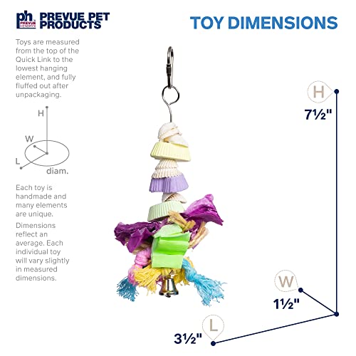 Prevue Hendryx 60062510: Tropical Teasers Cookies and Knots Bird Toy - size: 3 1/2"L x 1 1/2" W x 7 1/2" H