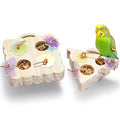2Pcs Wooden Small Bird Foraging Toys, Interactive Parakeet Foraging Toys for Cage, Bird Enrichment Toys for Conure Slow Feeder, Budgie Cage Toy Puzzle, Parrot Toys for Small Sized Birds