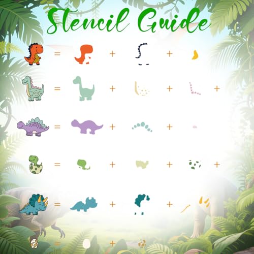 Layered Dinosaurs Clear Stamps and Die Set Reusable Wall Painting Template Dinosaur Egg Silicone Stamps Dinosaur Bones Cutting Die Cuts Stencil for Card Making DIY Craft Scrap-Booking - style: Layered Dinosaurs