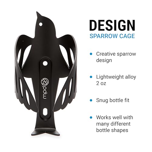Portland Design Works Water Bottle Cage - Lightweight Water Bottle Holder for Bikes, Sparrow Cage, Black - style: Sparrow Cage - Black