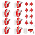 ZenxyHoC No Waste Chicken Feeders and Waterers - 8 Set with Water Nipples | for Buckets Barrels Bins Troughs No Waste Chicken Feeder - size: 8 Ports and 8 Nipples Standard