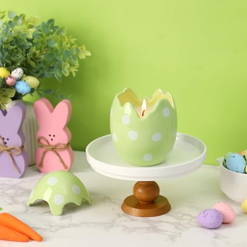 KORMMCO Easter Egg Candle, Vanilla Scented, Green, 8.5oz - color: Green