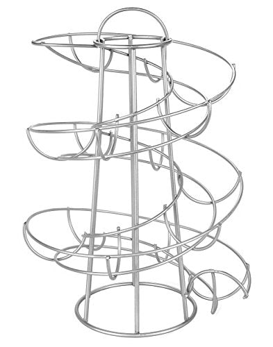 Southern Homewares Egg Skelter Deluxe Modern Spiraling Dispenser Rack Silver - color: Silver