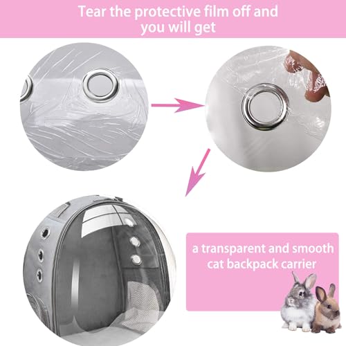 Rabbit Carrier Small Pet Carrier with Bunny Harness and Leash | Large Bunny Carrier Clear Bubble Window Small Animal Carrier for Guinea Pig Ferret Hedgehog Squirrel Kitten Travel Walking - color: Rabbit Carrier Backpack