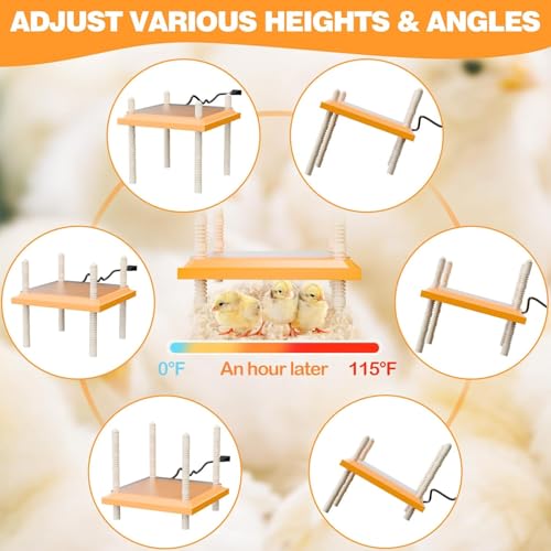 Brooder Box for Chicks 32x16x16'' with Heating Plate & Sliding Door Brooder Heater for Chick Brooder Indoor Accommodates Up to 15 Chicks Ideal for Chickens Ducks Quails Hamsters Wooden - size: 31.5 x15.7 x15.7''