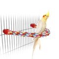 Hypeety Bird Rope Bungee Perch Adjustable Cage Stand Chewing Swing Toy | Stainless steel wire wrapped in soft cotton rope, u shape climbing perch, adjustable spiral stand for small and medium birds